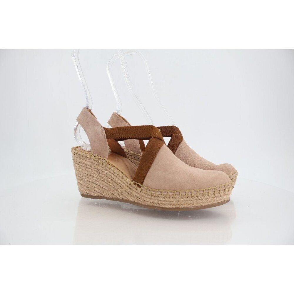 Born Women's Meade Sandal Size 8 Wedge Platfrom Espadrille Tan Suede Slingback